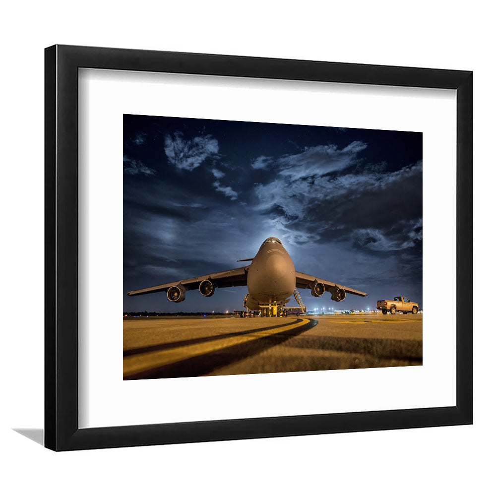 Lockheed C 5 Galaxy Plane Set Wall Art Prints, Heavy Aviation Artwork, Framed Art Print White Border