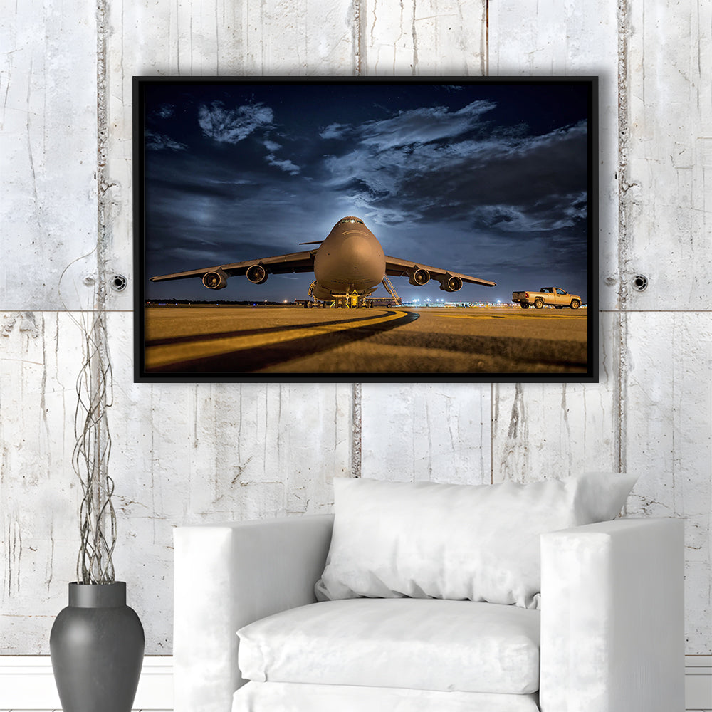 Lockheed C 5 Galaxy Plane Canvas Set Wall Art Prints, Heavy Aviation Artwork, Framed Cavas Print, Floating Frame