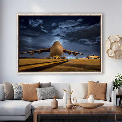 Lockheed C 5 Galaxy Plane Canvas Set Wall Art Prints, Heavy Aviation Artwork, Framed Cavas Print, Floating Frame
