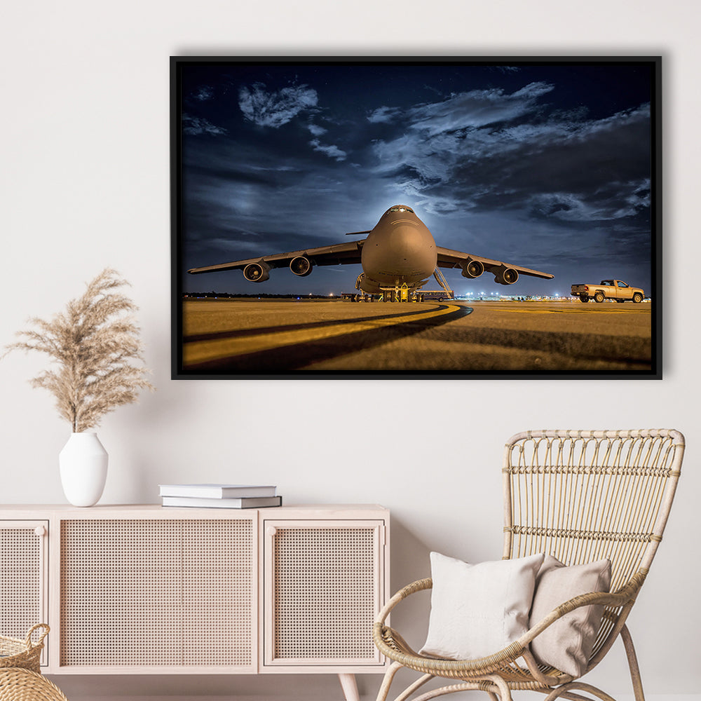 Lockheed C 5 Galaxy Plane Canvas Set Wall Art Prints, Heavy Aviation Artwork, Framed Cavas Print, Floating Frame