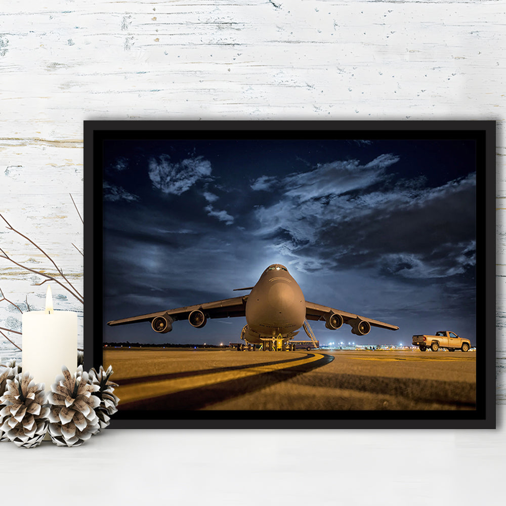Lockheed C 5 Galaxy Plane Canvas Set Wall Art Prints, Heavy Aviation Artwork, Framed Cavas Print, Floating Frame