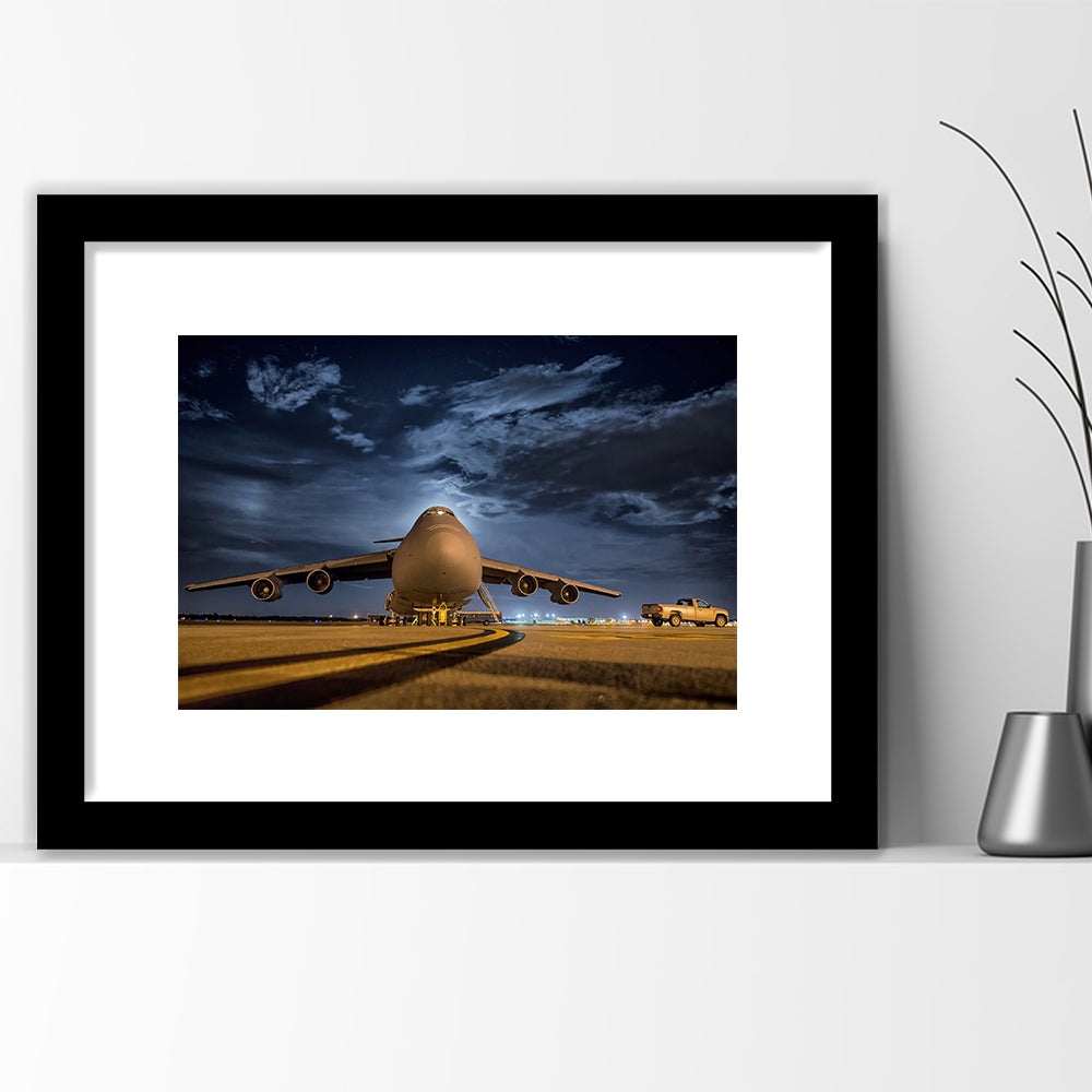 Lockheed C 5 Galaxy Plane Set Wall Art Prints, Heavy Aviation Artwork, Framed Art Print White Border