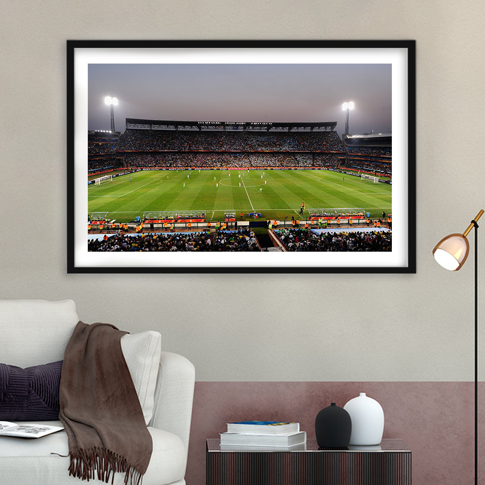 Loftus Versfeld Stadium, Stadium Canvas, Sport Art, Gift for him, White Border Framed Art Print Wall Decor