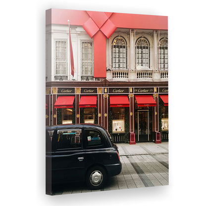 London Christmas Print Christmas Red Holiday Print London Gift For Her, Canvas Prints Wall Art