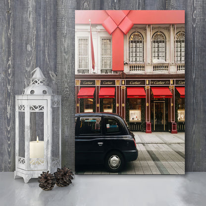 London Christmas Print Christmas Red Holiday Print London Gift For Her, Canvas Prints Wall Art
