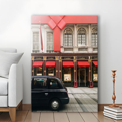 London Christmas Print Christmas Red Holiday Print London Gift For Her, Canvas Prints Wall Art