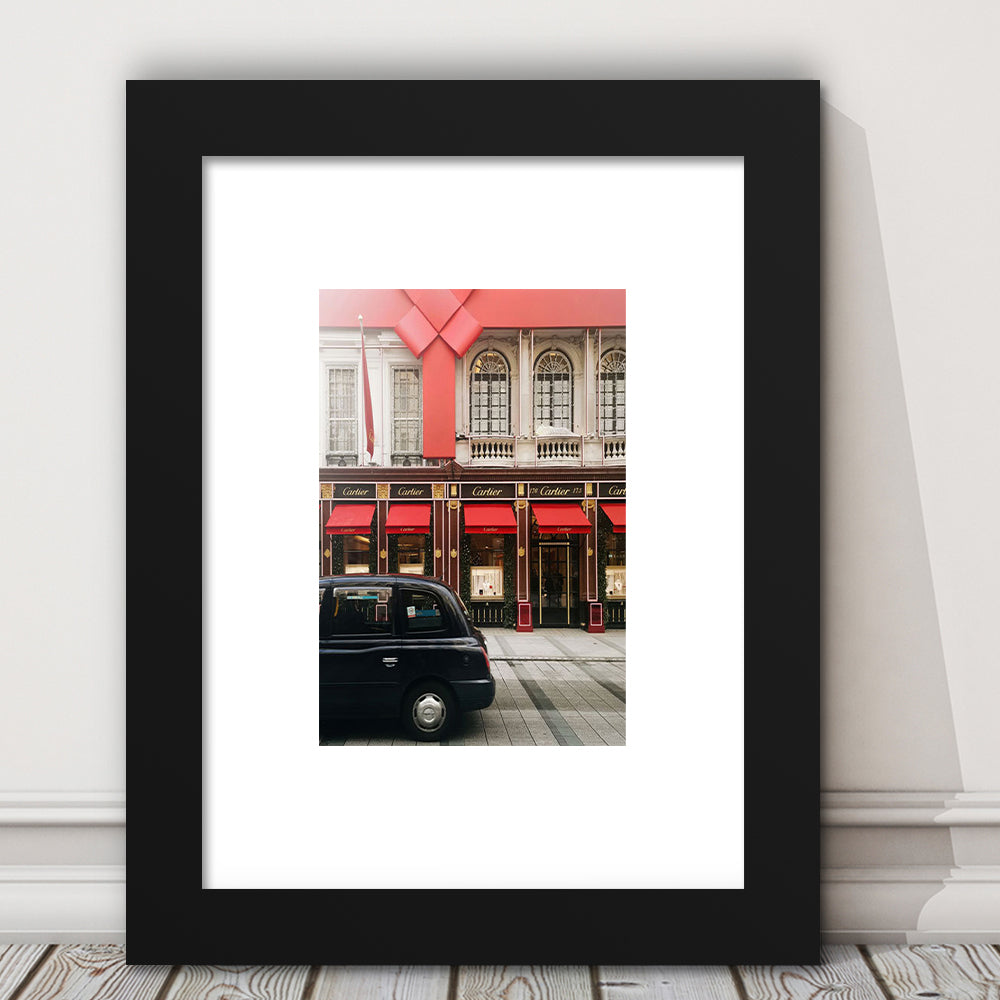 London Christmas Print Christmas Red Holiday Print London Gift For Her, Framed Art Prints White Border Wall Decor