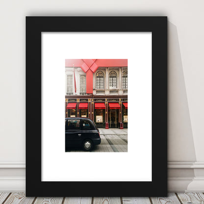 London Christmas Print Christmas Red Holiday Print London Gift For Her, Framed Art Prints White Border Wall Decor