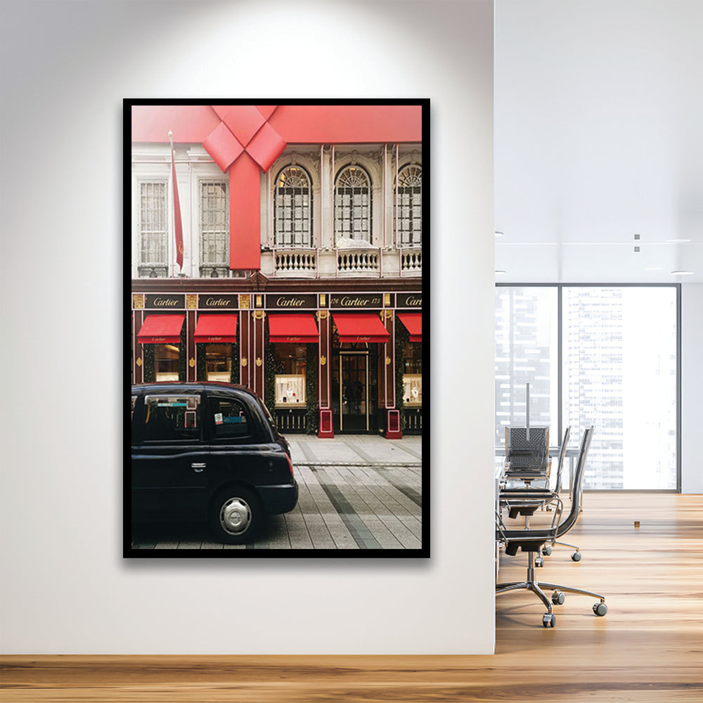 London Christmas Print Christmas Red Holiday Print London Gift For Her, Framed Art Prints Wall Decor