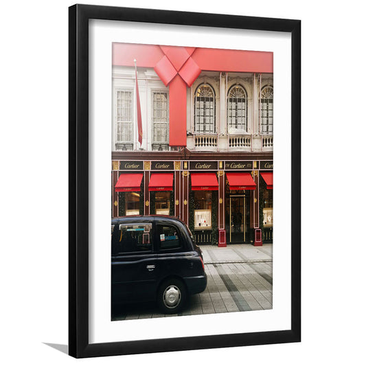 London Christmas Print Christmas Red Holiday Print London Gift For Her, Framed Art Prints White Border Wall Decor