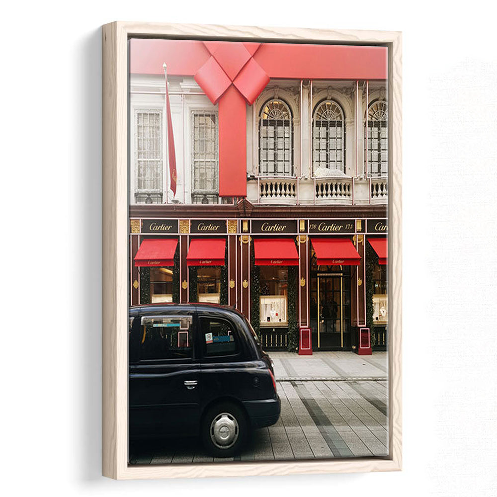 London Christmas Print Christmas Red Holiday Print London Gift For Her, Framed Canvas Prints Wall Art