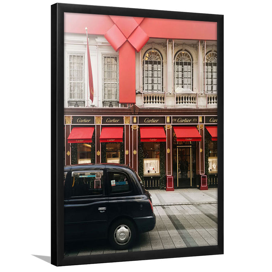 London Christmas Print Christmas Red Holiday Print London Gift For Her, Framed Art Prints Wall Decor