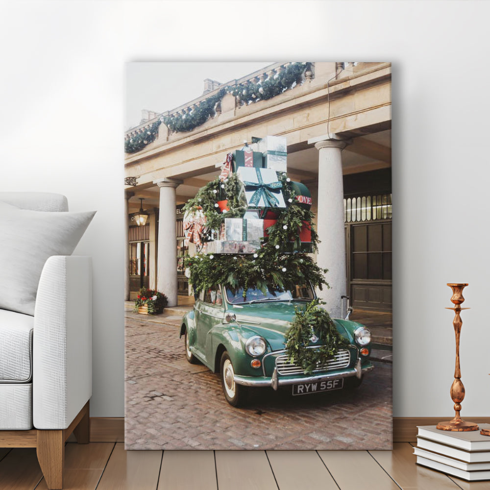 London Christmas Print Winter Art Christmas Festive Decor Holiday Sign, Canvas Prints Wall Art
