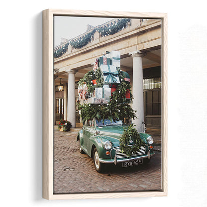 London Christmas Print Winter Art Christmas Festive Decor Holiday Sign, Framed Canvas Prints Wall Art