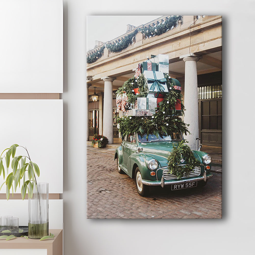 London Christmas Print Winter Art Christmas Festive Decor Holiday Sign, Canvas Prints Wall Art