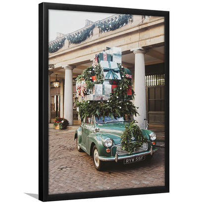 London Christmas Print Winter Art Christmas Festive Decor Holiday Sign, Framed Art Prints Wall Decor
