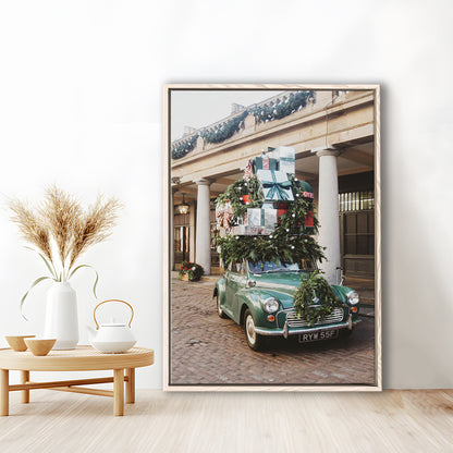 London Christmas Print Winter Art Christmas Festive Decor Holiday Sign, Framed Canvas Prints Wall Art
