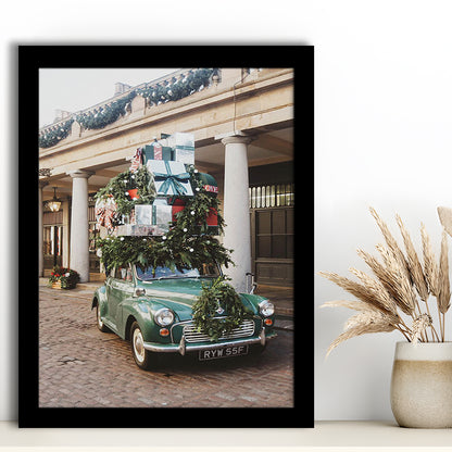 London Christmas Print Winter Art Christmas Festive Decor Holiday Sign, Framed Art Prints Wall Decor