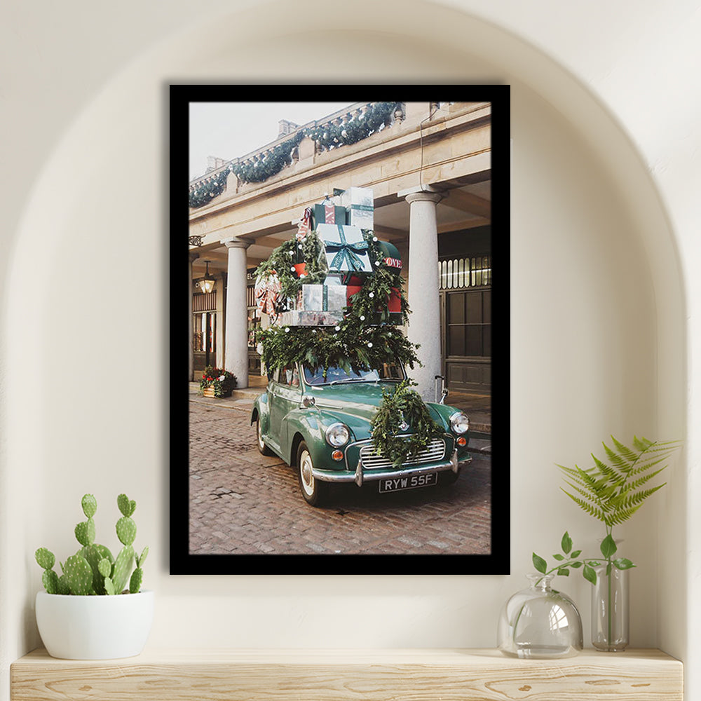 London Christmas Print Winter Art Christmas Festive Decor Holiday Sign, Framed Art Prints Wall Decor