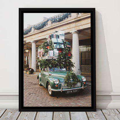 London Christmas Print Winter Art Christmas Festive Decor Holiday Sign, Framed Canvas Prints Wall Art