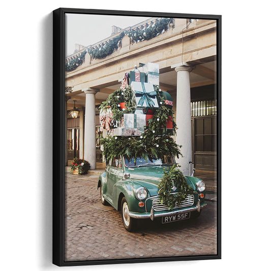 London Christmas Print Winter Art Christmas Festive Decor Holiday Sign, Framed Canvas Prints Wall Art