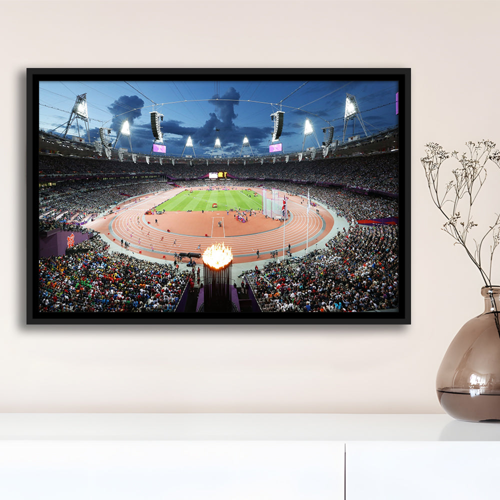 London England Olympic Stadium, Stadium Canvas, Sport Art, Framed Canvas Print Wall Art, Floating Frame