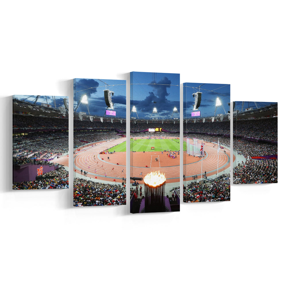 London England Olympic Stadium, Stadium Canvas, Sport Art, Gift for him, 5 Panel, Large Canvas, Canvas Print Wall Art