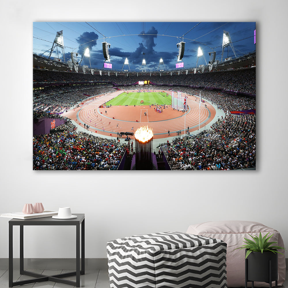 London England Olympic Stadium, Stadium Canvas, Sport Art, Gift for him, Man Cave Decor, Art Print, Canvas Print Wall Art