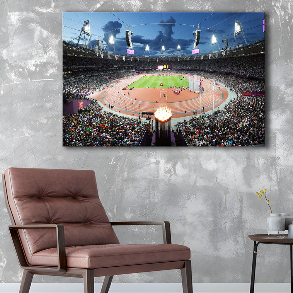 London England Olympic Stadium, Stadium Canvas, Sport Art, Gift for him, Man Cave Decor, Art Print, Canvas Print Wall Art