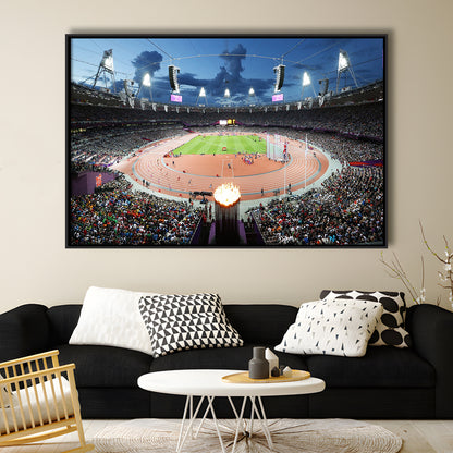 London England Olympic Stadium, Stadium Canvas, Sport Art, Framed Canvas Print Wall Art, Floating Frame