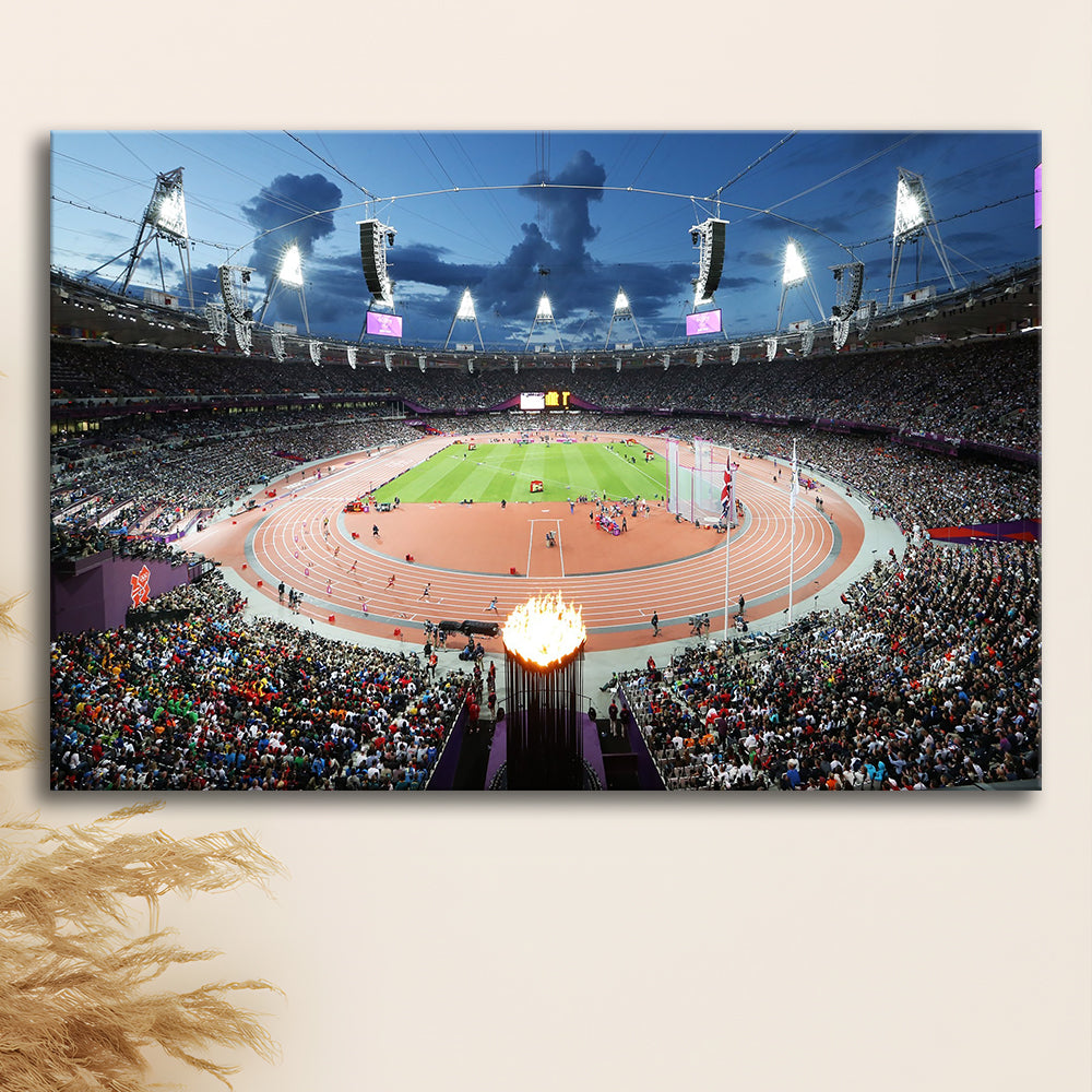 London England Olympic Stadium, Stadium Canvas, Sport Art, Gift for him, Man Cave Decor, Art Print, Canvas Print Wall Art