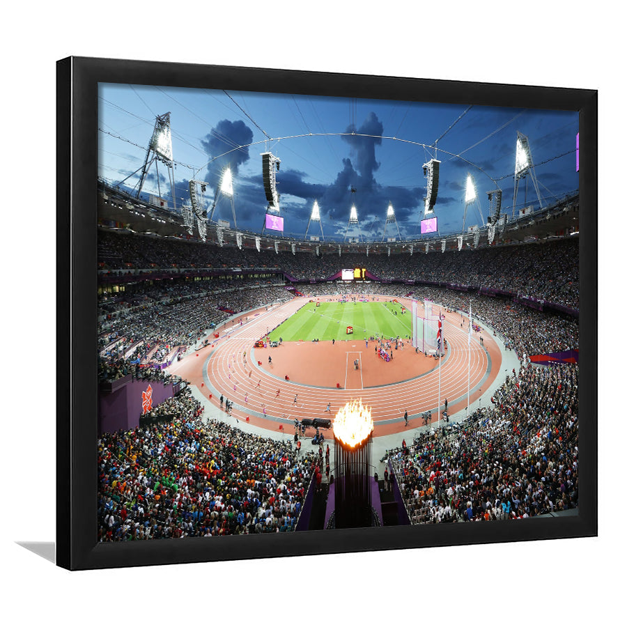 London England Olympic Stadium, Stadium Canvas, Sport Art, Gift for him, Framed Art Print Wall Decor, Picture Framed