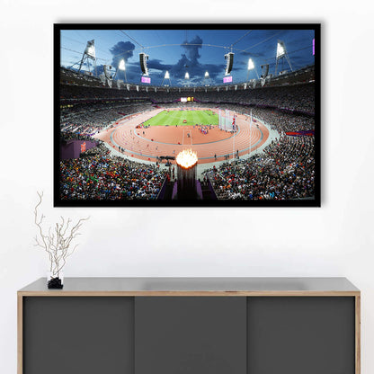 London England Olympic Stadium, Stadium Canvas, Sport Art, Gift for him, Framed Art Print Wall Decor, Picture Framed