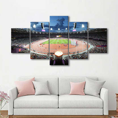 London England Olympic Stadium, Stadium Canvas, Sport Art, Gift for him, 5 Panel, Large Canvas, Canvas Print Wall Art