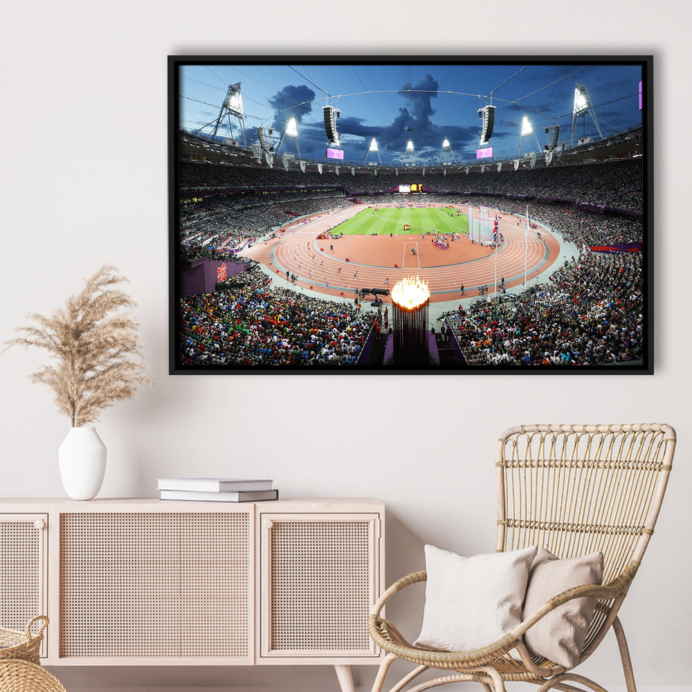 London England Olympic Stadium, Stadium Canvas, Sport Art, Framed Canvas Print Wall Art, Floating Frame