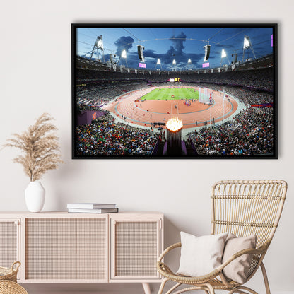 London England Olympic Stadium, Stadium Canvas, Sport Art, Framed Canvas Print Wall Art, Floating Frame