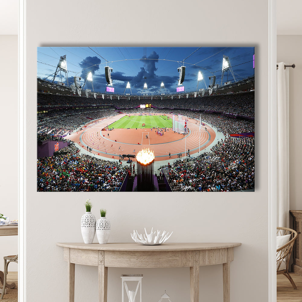 London England Olympic Stadium, Stadium Canvas, Sport Art, Gift for him, Man Cave Decor, Art Print, Canvas Print Wall Art