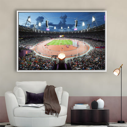London England Olympic Stadium, Stadium Canvas, Sport Art, Framed Canvas Print Wall Art, Floating Frame