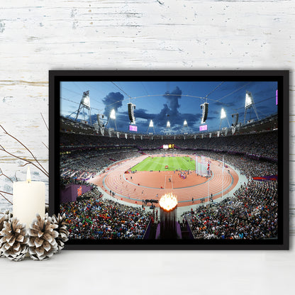 London England Olympic Stadium, Stadium Canvas, Sport Art, Framed Canvas Print Wall Art, Floating Frame
