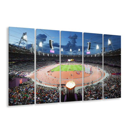 London England Olympic Stadium, Stadium Canvas, Sport Art, 5 Panel B, Extra Large Canvas, Canvas Print Wall Art