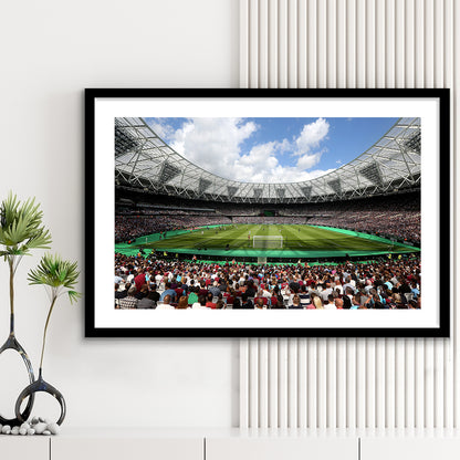 London Football Stadium, Stadium Canvas, Sport Art, Gift for him, White Border Framed Art Print Wall Decor