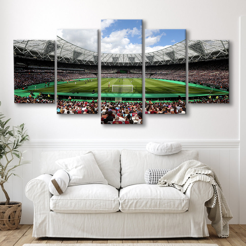 London Football Stadium, Stadium Canvas, Sport Art, Gift for him, 5 Panel, Large Canvas, Canvas Print Wall Art