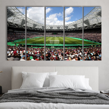 London Football Stadium, Stadium Canvas, Sport Art, 5 Panel B, Extra Large Canvas, Canvas Print Wall Art