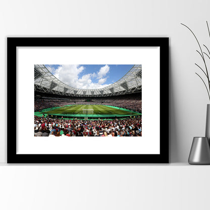 London Football Stadium, Stadium Canvas, Sport Art, Gift for him, White Border Framed Art Print Wall Decor