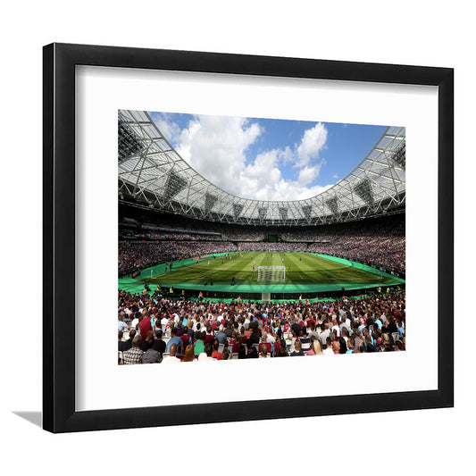 London Football Stadium, Stadium Canvas, Sport Art, Gift for him, White Border Framed Art Print Wall Decor