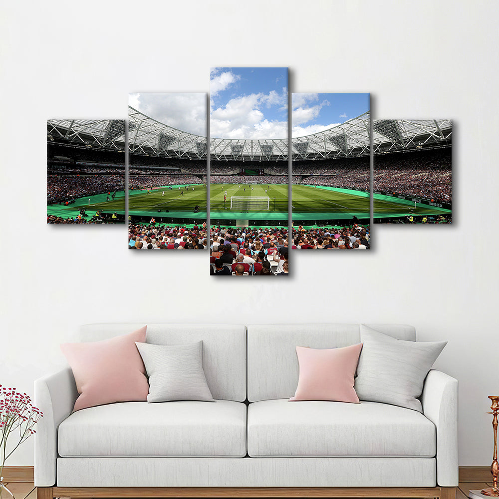 London Football Stadium, Stadium Canvas, Sport Art, Gift for him, 5 Panel, Large Canvas, Canvas Print Wall Art
