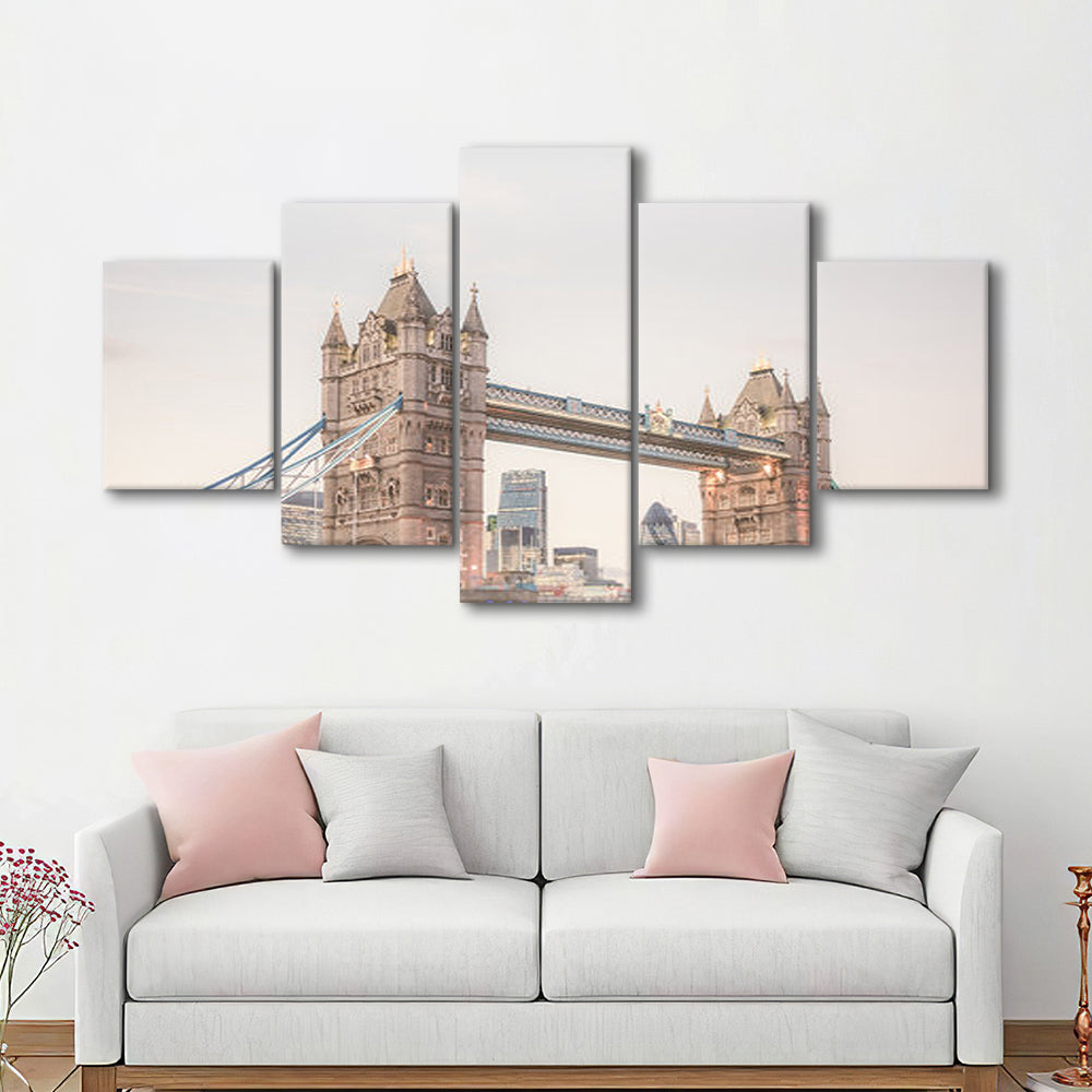 London Photography Print Tower Bridge London Wall Art, Mixed Panels Canvas Print Wall Art