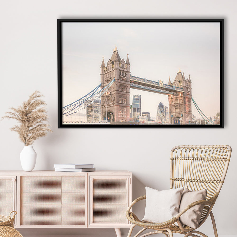 London Photography Print Tower Bridge London Wall Art, Floating Framed Canvas Print Wall Art