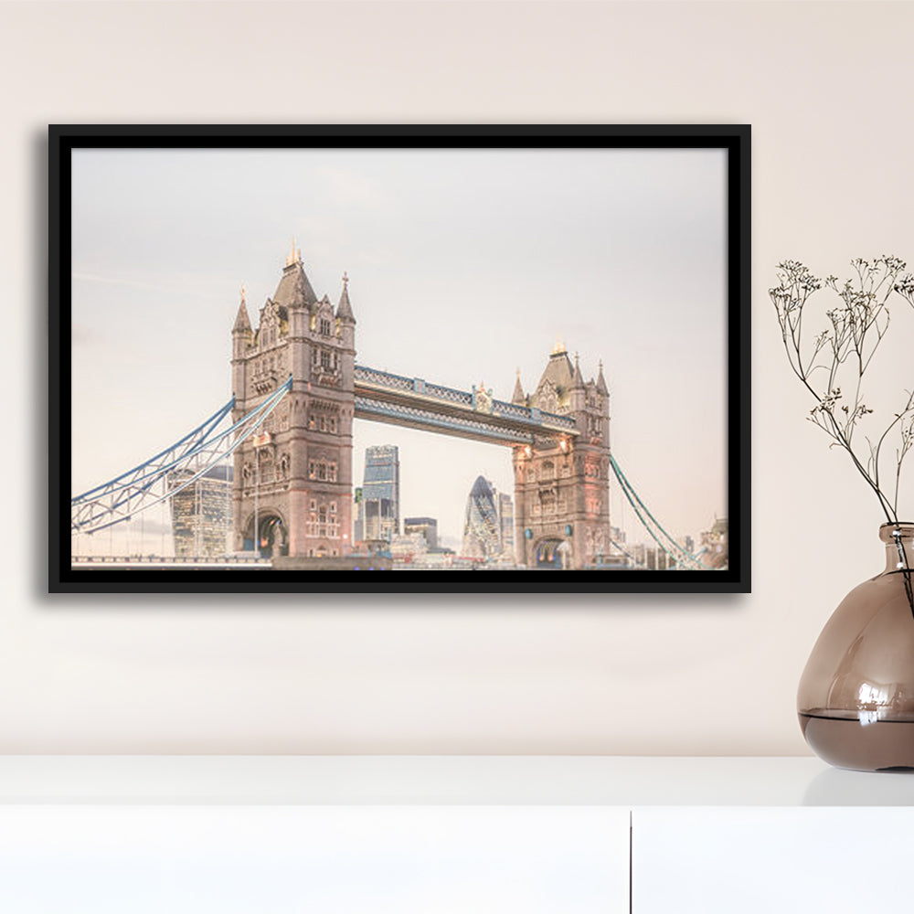 London Photography Print Tower Bridge London Wall Art, Floating Framed Canvas Print Wall Art