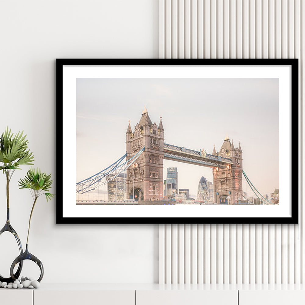 London Photography Print Tower Bridge London Wall Art, Framed Art Print White Border Wall Decor